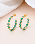 Green Onyx Hoop Earring - WorldOfOorja