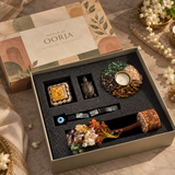 Griha Shanti Vastu Gift Box by World of Oorja – Shree Yantra pyramid, pyrite tortoise, Dhan Yog tea light, evil eye hanging and 7 chakra tree
