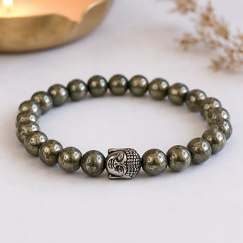 Pyrite Bracelet natural crystal wealth - WorldOfOorja