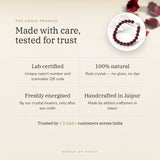 The Oorja promise – Ruby Silver Bracelet (Manik), lab certified and energised after you order