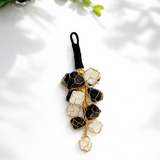 World of Oorja Black Tourmaline and Selenite hanging small for protection and energy cleansing