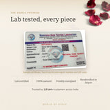 Rose Quartz Pendant lab certificate with QR code – The Oorja promise