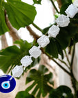 Selenite Cubes with Evil Eye Hanging Charm