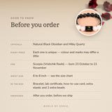 Scorpio Zodiac Bracelet – before you order: size, what is in the box, energised after order