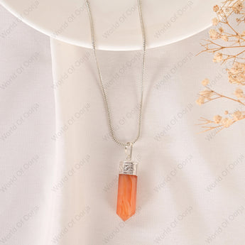 Natural Carnelian Pencil Pendant