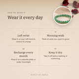 How to wear your Jade bracelet – left wrist, morning wish, recharge on selenite or moonlight