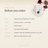 Green Aventurine Pendant – good to know before you order: what is in the box, energised after order