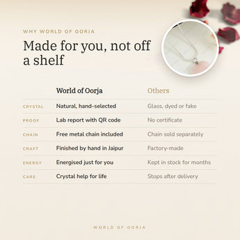 Why World of Oorja – Rose Quartz Heart Pendant made for you, finished by hand in Jaipur