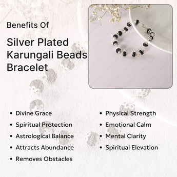 Silver plated karungali beads bracelet with benefits