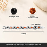 Silver Plated Rudraksha & Karungali Bracelet – image 4