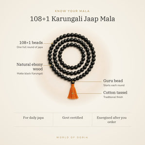 Know your 108+1 Karungali Jaap Mala – beads, finish and fit