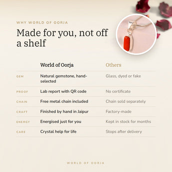 Why World of Oorja – Red Coral (Moonga) Pendant made for you, finished by hand in Jaipur