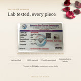 Ruby (Manik) Ring lab certificate with QR code – The Oorja promise
