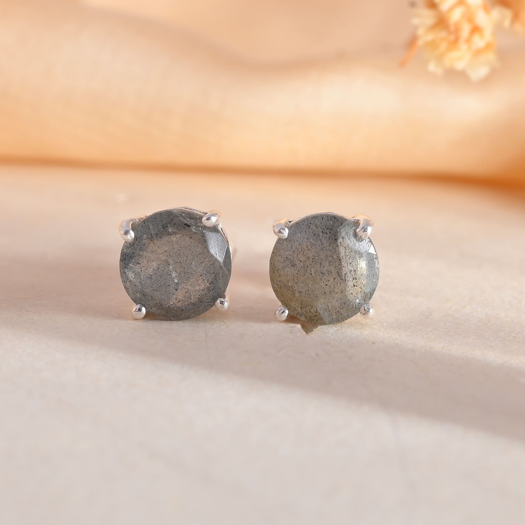 Labradorite Studs - WorldOfOorja