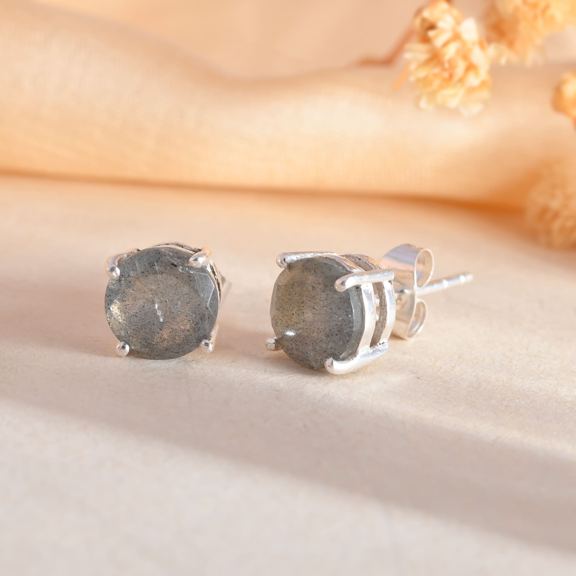 Labradorite Studs - WorldOfOorja