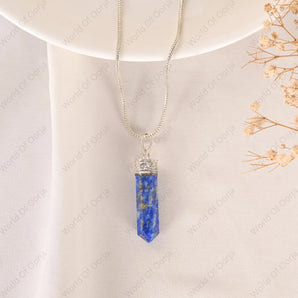 Lapis Lazuli Pencil Pendant - WorldOfOorja