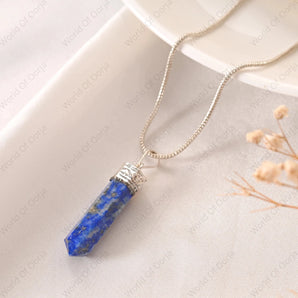 Lapis Lazuli Pencil Pendant - WorldOfOorja