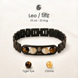 Leo zodiac bracelet with Tiger Eye and Citrine – Simha rashi crystal bracelet