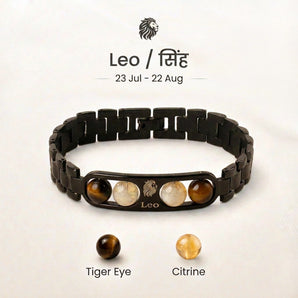 Leo zodiac bracelet with Tiger Eye and Citrine – Simha rashi crystal bracelet