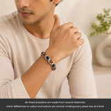 Silver Plated Rudraksha & Karungali Bracelet – image 3