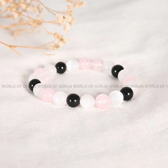 Cancer zodiac bracelet with natural healing crystals for emotional balance