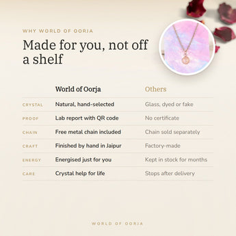Why World of Oorja – Moonstone Pendant Mini made for you, finished by hand in Jaipur