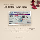 Molten Lava Pencil Pendant lab certificate with QR code – The Oorja promise