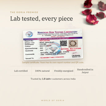 Money Attraction Bracelet lab certificate with QR code – The Oorja promise