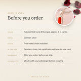 Red Coral (Moonga) Pendant – good to know before you order: what is in the box, energised after order