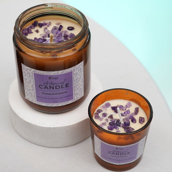 Mini Amethyst Tranquil Dreams Candle - WorldOfOorja