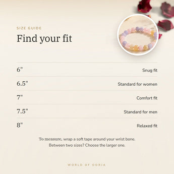 Morganite bracelet size guide – 6 to 8 inch