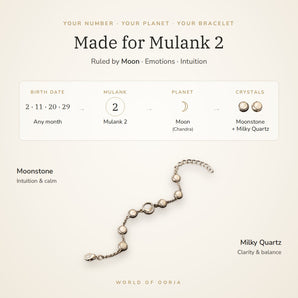 Made for Mulank 2 – birth dates, ruling planet Moon and crystals Moonstone and Milky Quartz