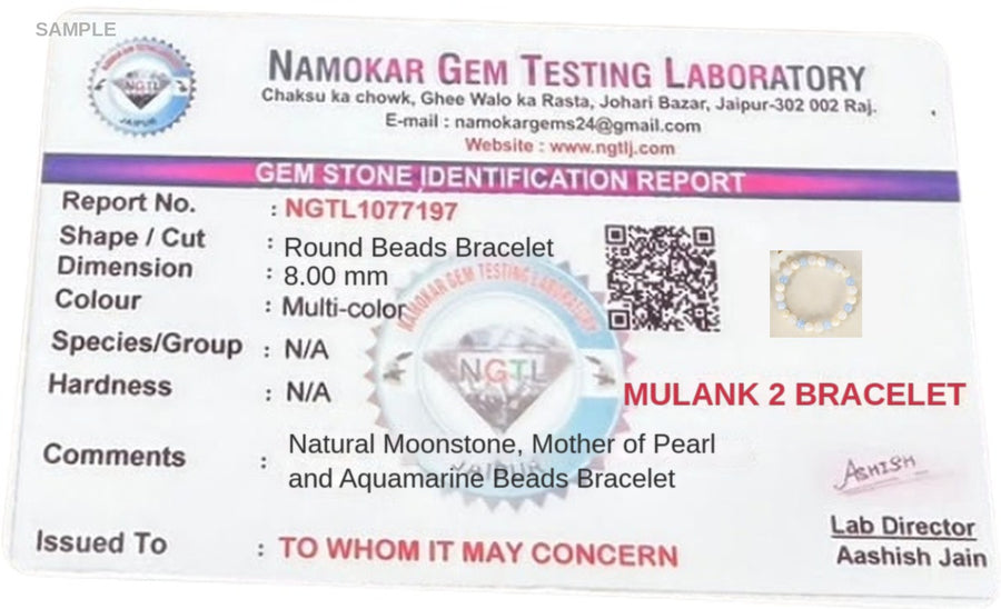 Mulank 2 Crystal Bracelet | For Birth Dates 2, 11, 20 & 29 lab certificate – World of Oorja