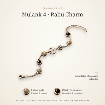 Mulank 4 bracelet crystals and fit – Labradorite, Black Tourmaline, adjustable chain