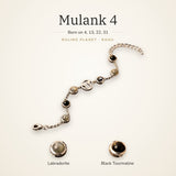 Mulank 4 Rahu Charm Bracelet with Labradorite and Black Tourmaline – World of Oorja