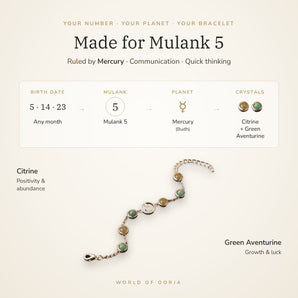 Made for Mulank 5 – birth dates, ruling planet Mercury and crystals Citrine and Green Aventurine