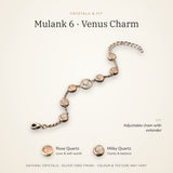 Mulank 6 bracelet crystals and fit – Rose Quartz, Milky Quartz, adjustable chain