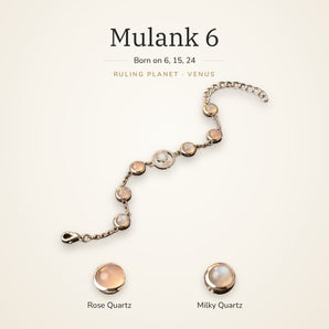 Mulank 6 Venus Charm Bracelet with Rose Quartz and Milky Quartz – World of Oorja