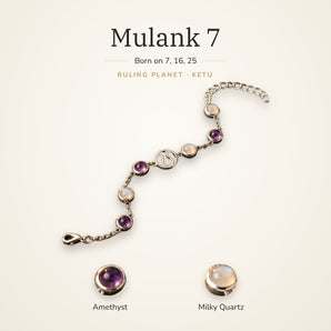 Mulank 7 Ketu Charm Bracelet with Amethyst and Milky Quartz – World of Oorja