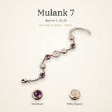 Mulank 7 Ketu Charm Bracelet with Amethyst and Milky Quartz – World of Oorja