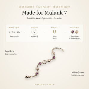 Made for Mulank 7 – birth dates, ruling planet Ketu and crystals Amethyst and Milky Quartz