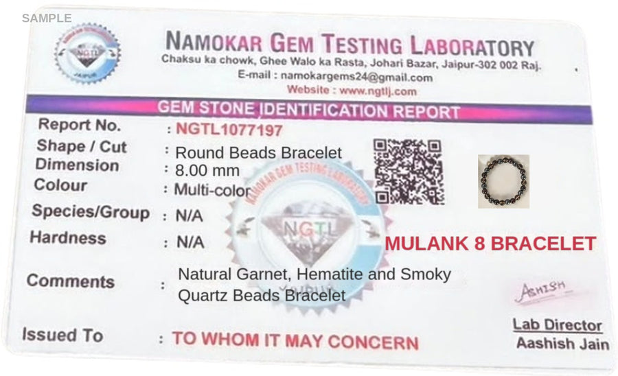 Mulank 8 Crystal Bracelet | For Birth Dates 8, 17 & 26 lab certificate – World of Oorja