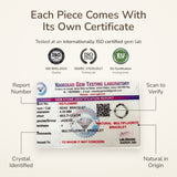 Multi-Fluorite Bracelet lab certificate – tested at an ISO certified gem lab