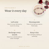 How to wear your Multi-Fluorite bracelet – left wrist, morning wish, recharge on selenite or moonlight