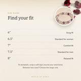 Multi-Fluorite bracelet size guide – 6 to 8 inch