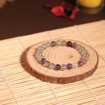 Multi-Fluorite bracelet for focus clarity and mental clarity - Genius Stone AAA grade natural crystal