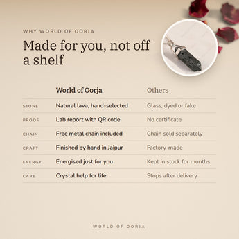 Why World of Oorja – Molten Lava Pencil Pendant made for you, finished by hand in Jaipur