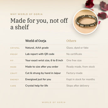 Why World of Oorja – Pyrite Cylinder Bracelet made for you, finished by hand in Jaipur