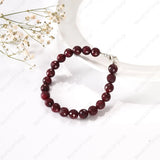 Natural Ruby Diamond Cut Silver Adjustable Bracelet - WorldOfOorja