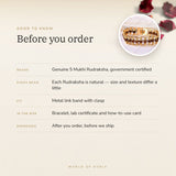 5 Mukhi Rudraksha Bracelet – before you order: size, what is in the box, energised after order